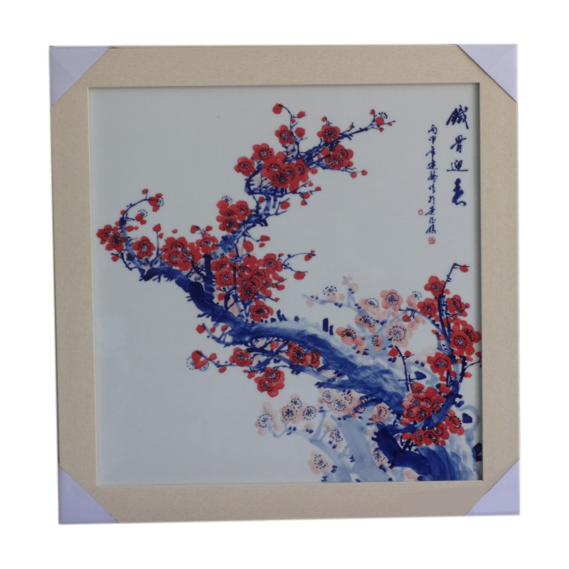 Jingdezhen red plum decorative ceramic painting hotel club teahouse Jahrriesnge porcelain painting of cna1729