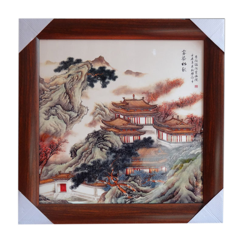 Pastel landscape painting ceramic porcelain plate painting crafts Jahrriesnge porcelain painting of cna1731