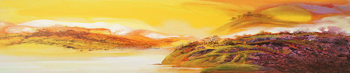 Jahrriesnge Architecture of hotel bedside long decorative painting lpf04295