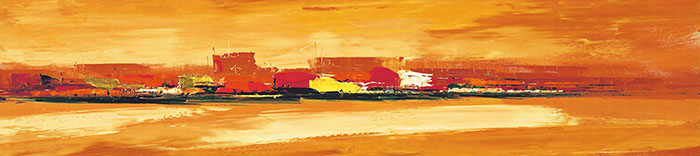 Jahrriesnge Architecture of hotel bedside long decorative painting lpf04304