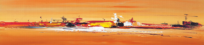 Jahrriesnge Architecture of hotel bedside long decorative painting lpf04305