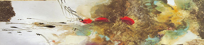 Jahrriesnge Architecture of hotel bedside long decorative painting lpf04321