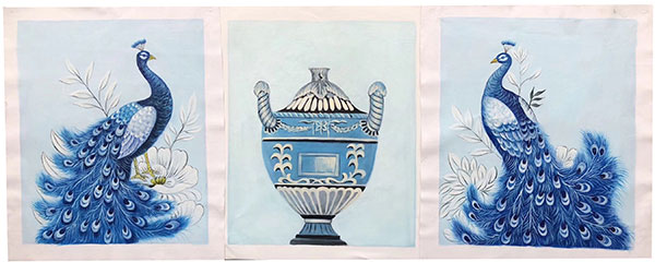 Jahrriesnge Animals of mixed peacocks and porcelain lpg2683