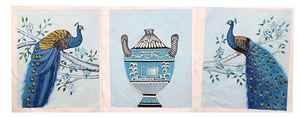 Jahrriesnge Animals of mixed peacocks and porcelain lpg2684